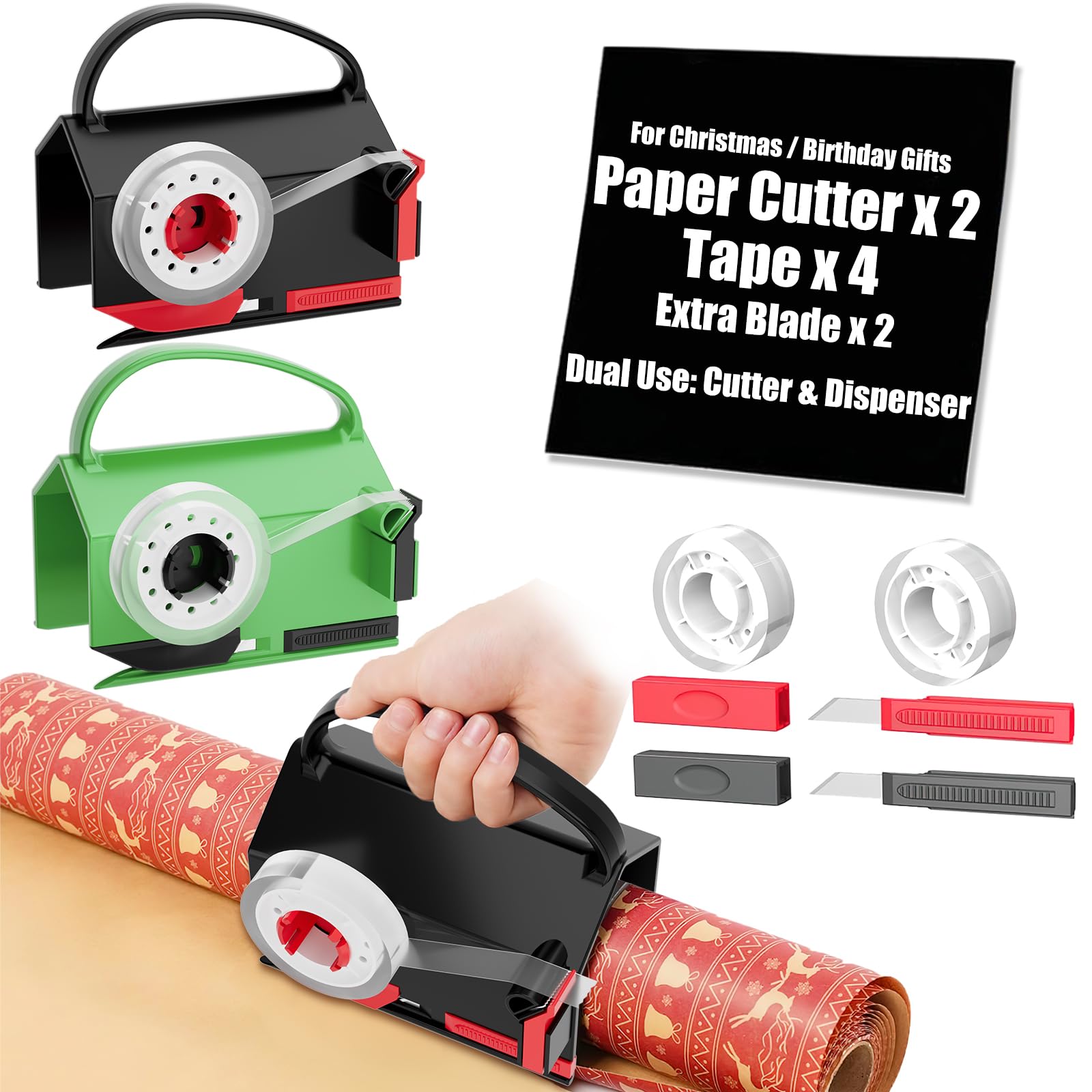 4-in-1 Geschenkpapier-Schneider - Multifunktions-Papierschneider Für Weihnachtsgeschenke
