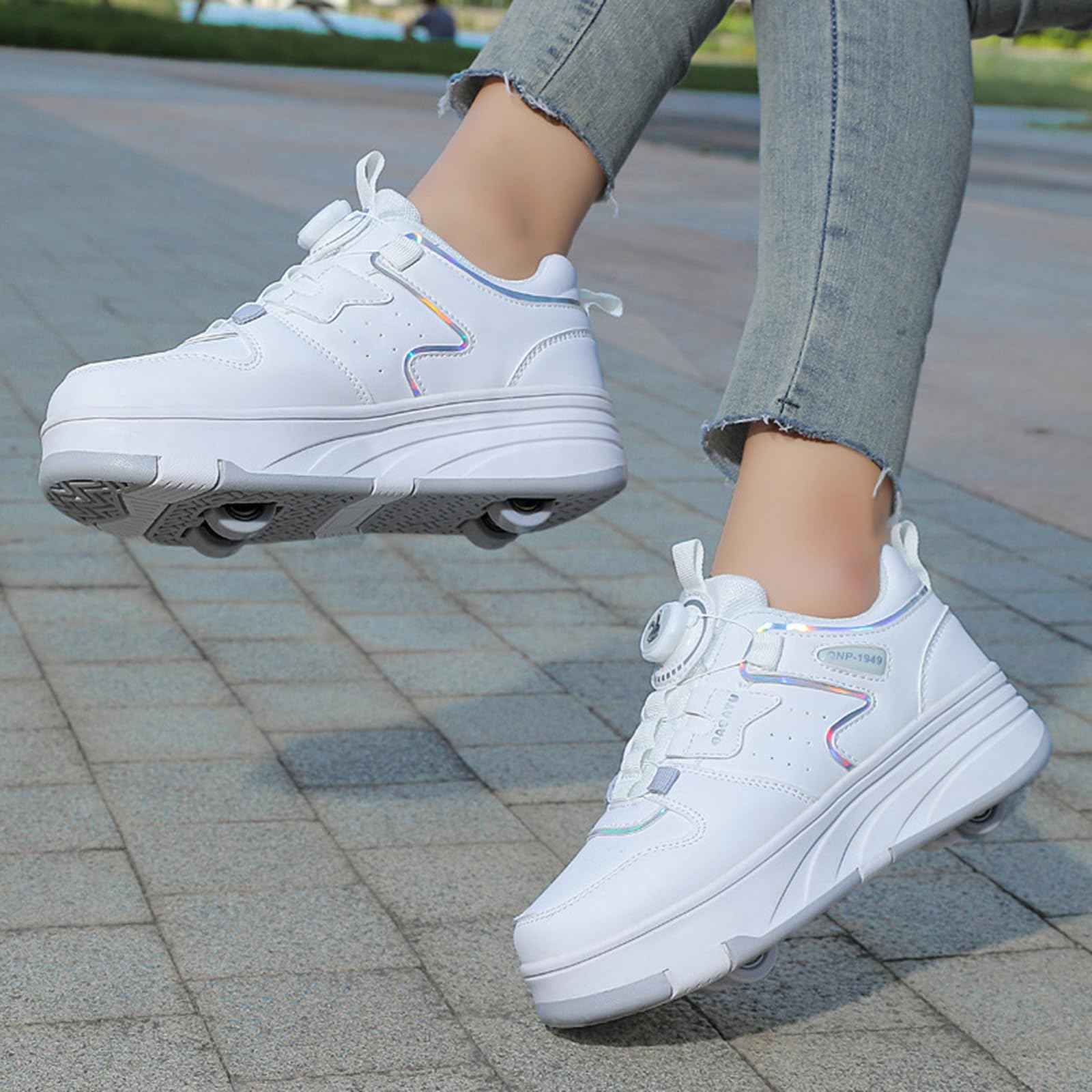 Scarpe Sportive con 4 Ruote,Scarpe da Ginnastica A Rotelle,Scarpe Rotelle con Outdoor Unisex,Durevole E Confortevole,Adatto Ai Principianti del Pattinaggio
