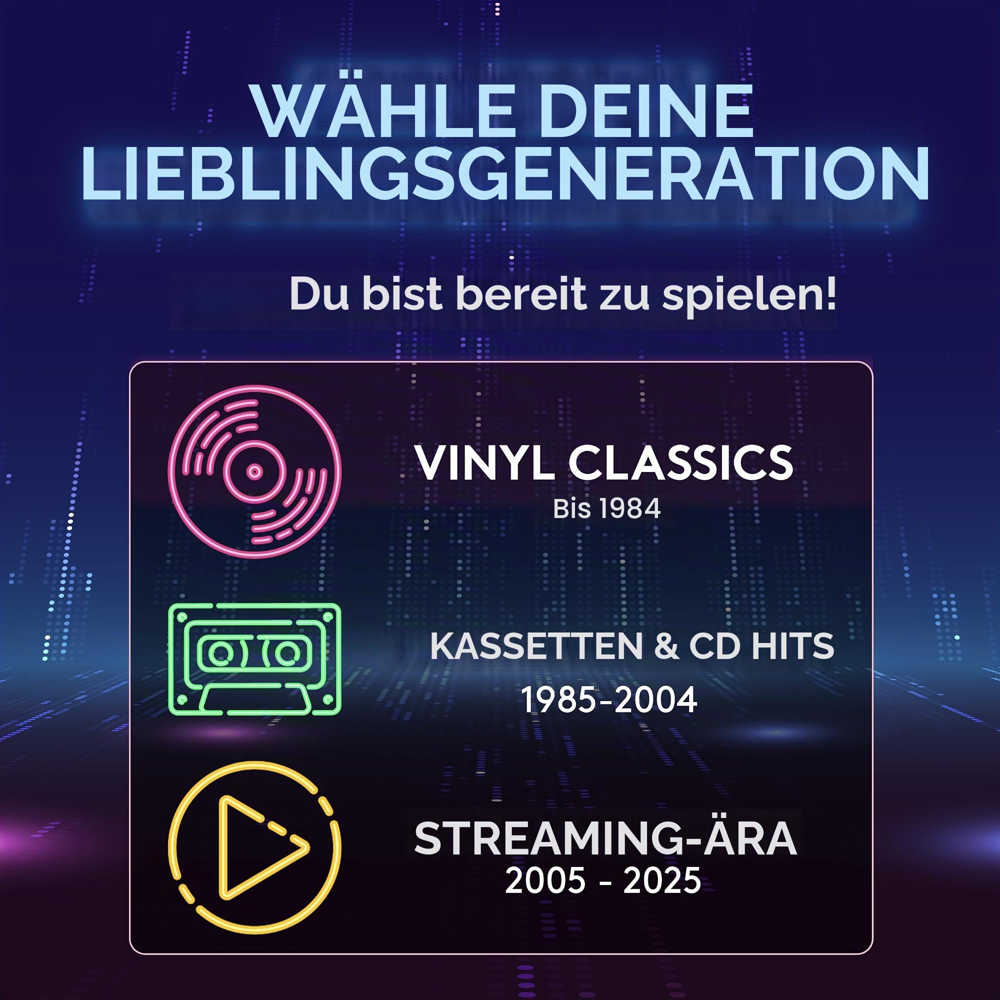 Hitster Battle of the Generations NL – Muzikale Party Bordspel met 420+ Nummers Door de Jaren Heen, 3 Tijdperken Vinyl tot Cassette tot Streaming – App‑Verbonden Quiz voor Volwassenen & Families (NL)