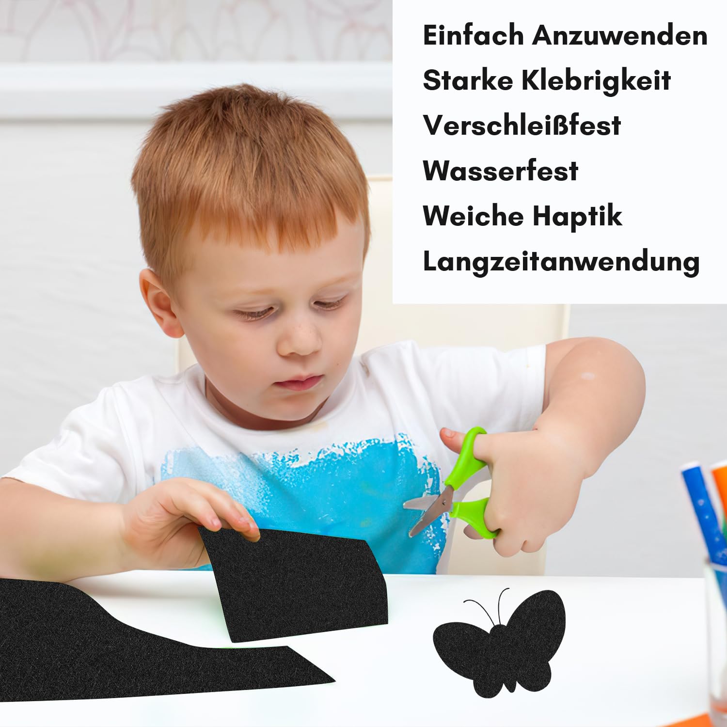 Fieltro autoadhesivo de 100 cm x 150 cm, 2 rollos de fieltro adhesivo autoadhesivo por metros, tela de rafia para manualidades, forro de caja de coche, 2,5 mm de grosor, 1 gris + 1 negro