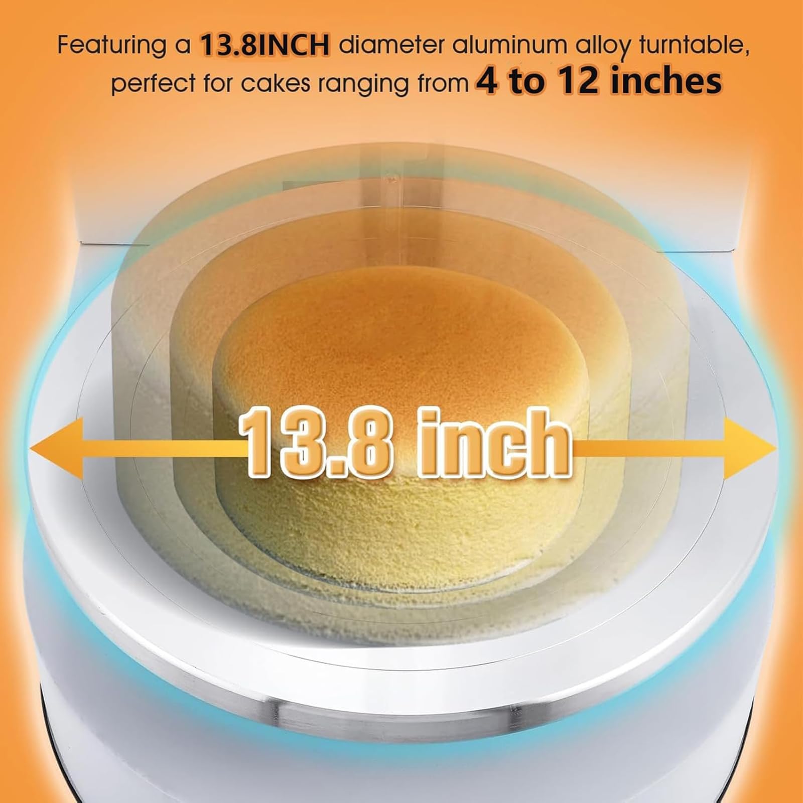 Máquina eléctrica para glaseado de Pasteles, esparcidora de Crema de Mantequilla, Grosor Ajustable y Control Inteligente para un Funcionamiento Suave y silencioso en Pasteles de 4 a 12 pulga