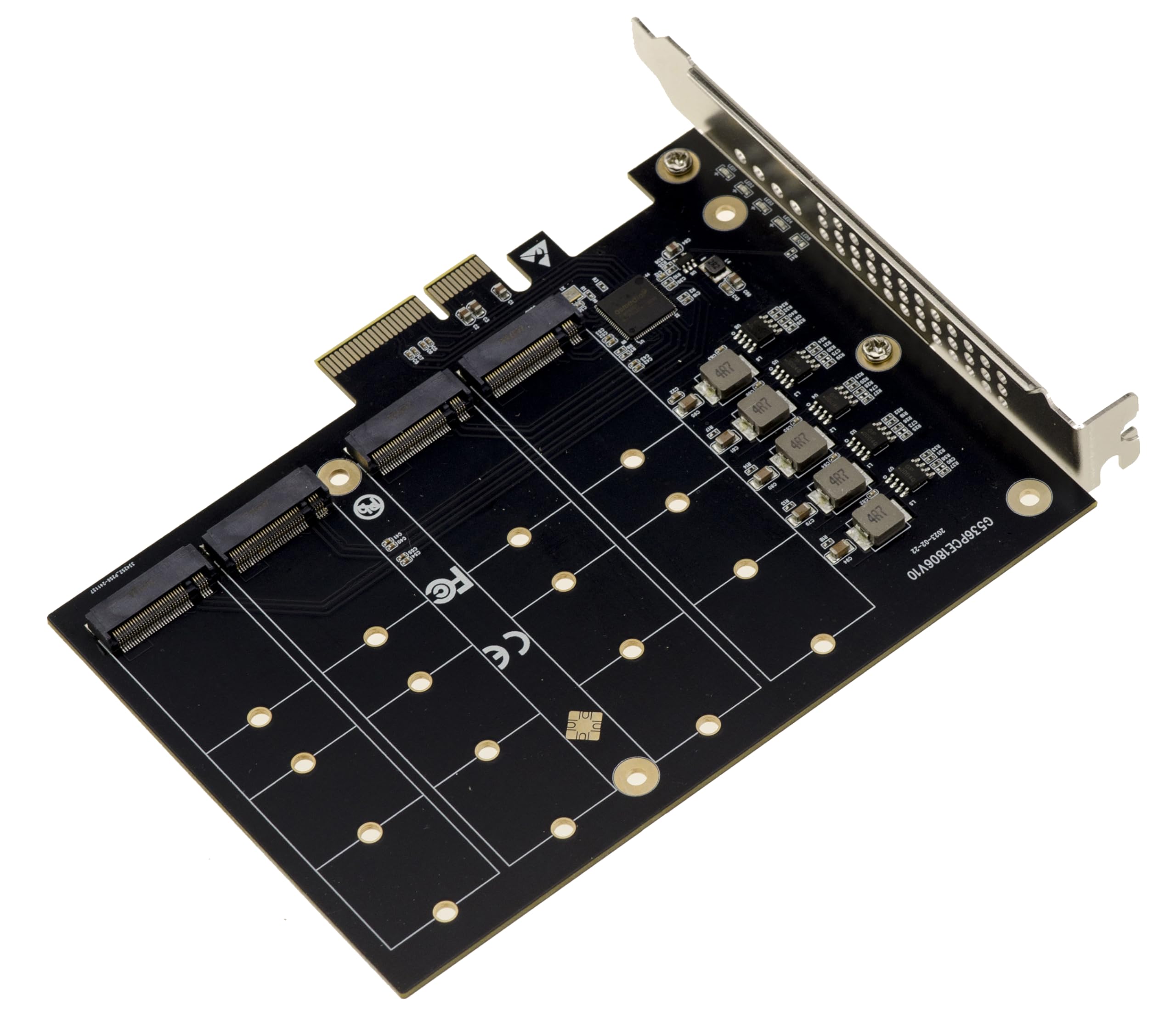 KALEA-INFORMATIQUE Karta kontrolera M2 PCIe 3.0 x4 dla 4 dysków M.2 NVMe M Key SSD Działa bez trybu rozwidlenia