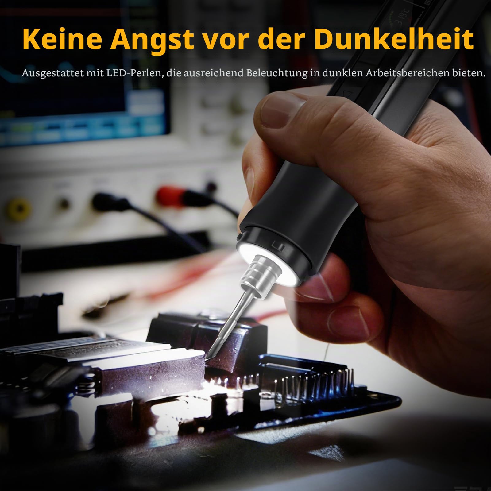 diymore Lötkolben Set, Akku Lötkolben mit LED-Anzeige, 2-5S Schnelle Heizung 180-480℃ Einstellbarer Temperatur, Auto Schlaf C210 Tipps, Akku Lötkolben Set für Präzisionsreparatur
