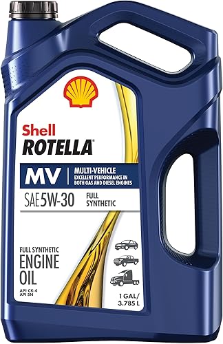 Shell Rotella 550046251 T6 Aceite de motor diésel para vehículos multivehículo 5W-30 totalmente sintético (1 galón, paquete individual)