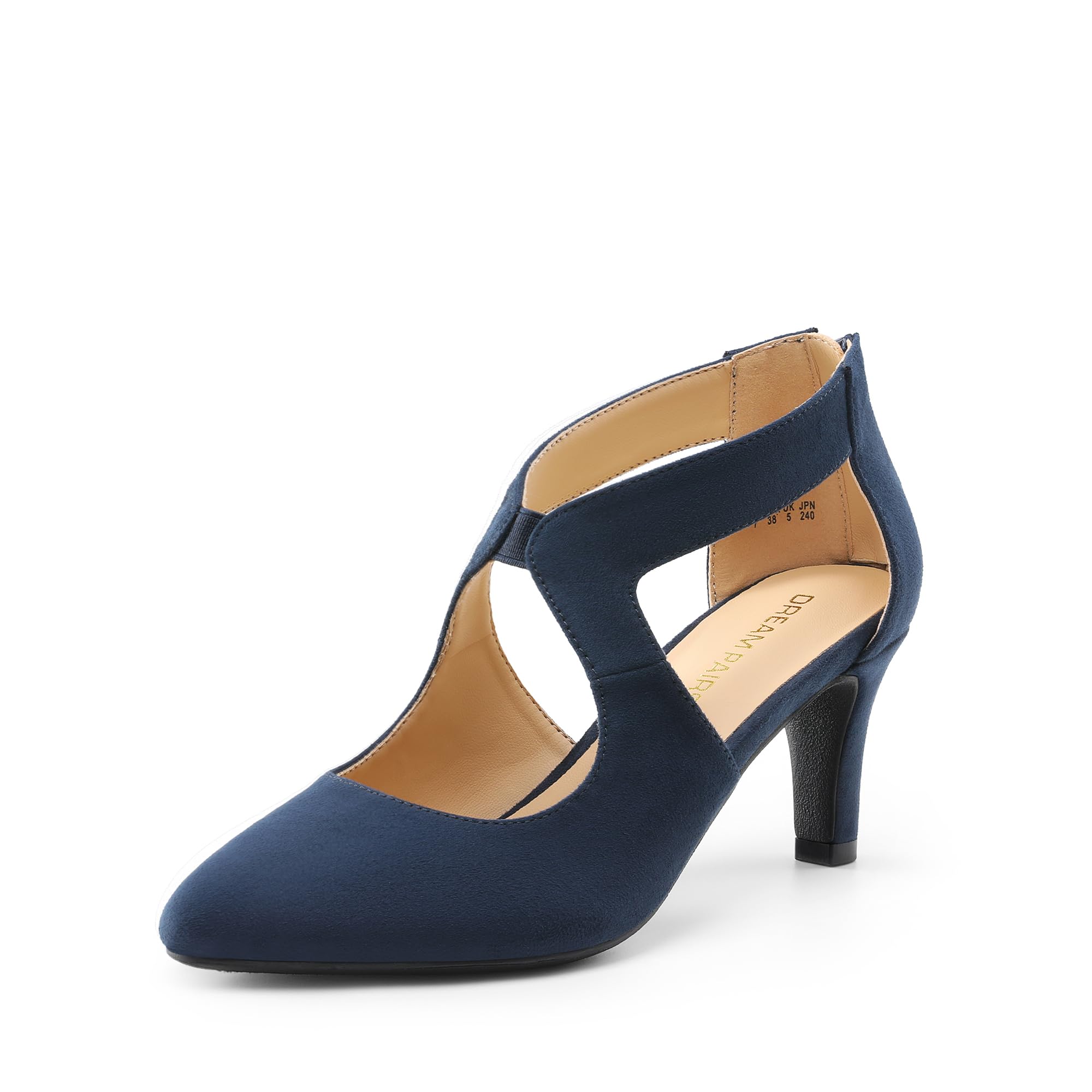 DREAM PAIRS Women's Pumps Closed Pointed Toe Kitten Heels Elegant Party Wedding Dress Shoes for Women