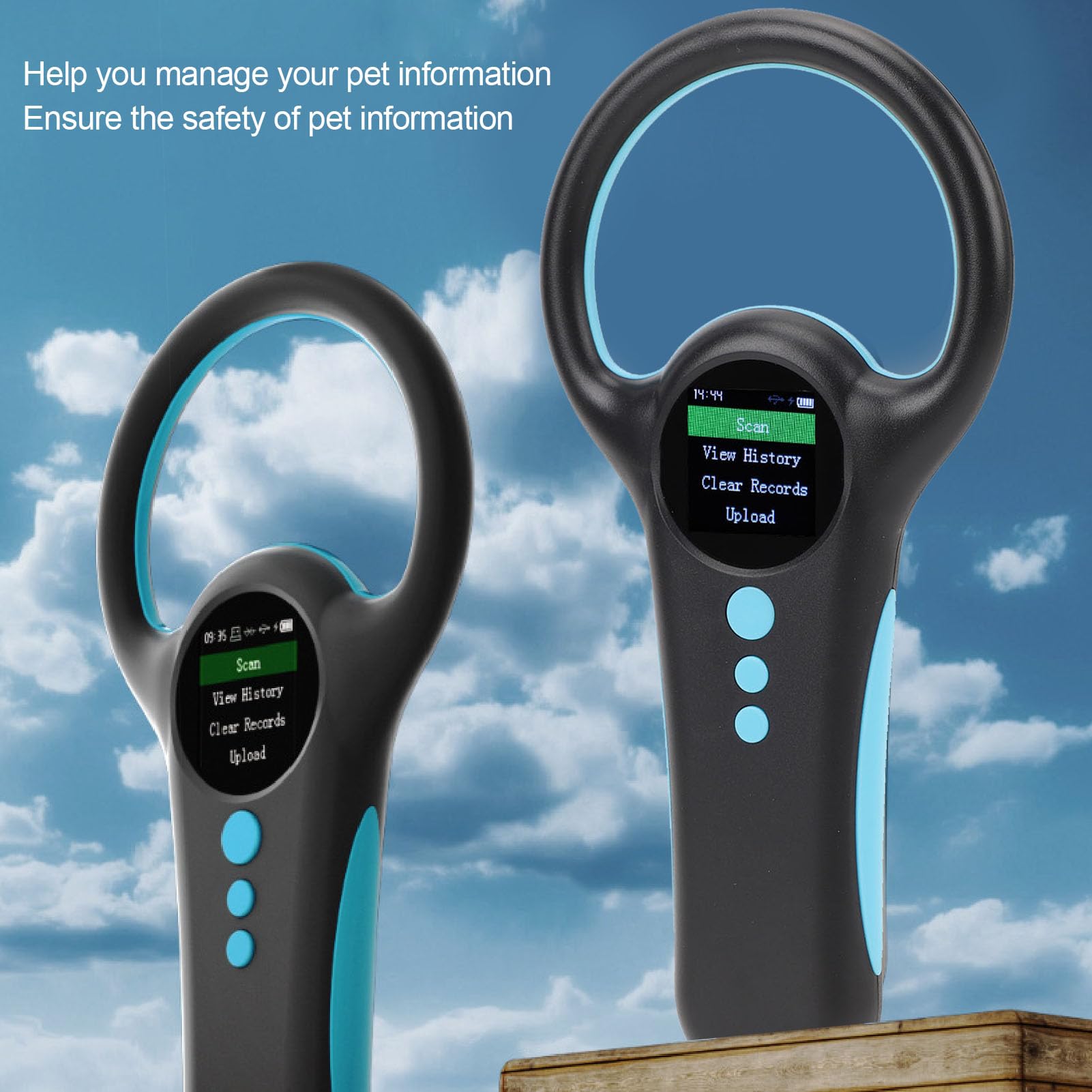 Lettore di microchip per animali domestici W91B Doppia frequenza 134,2kHz 125kHz Scanner portatile ricaricabile per etichette per animali Scanner portatile per identificazione di