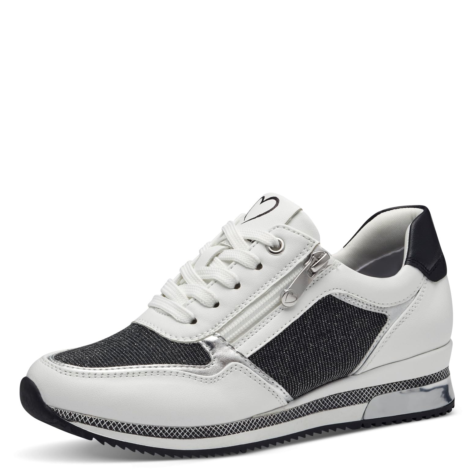 MARCO TOZZI Women's 2-23713-41 Sneaker, White Comb, 4