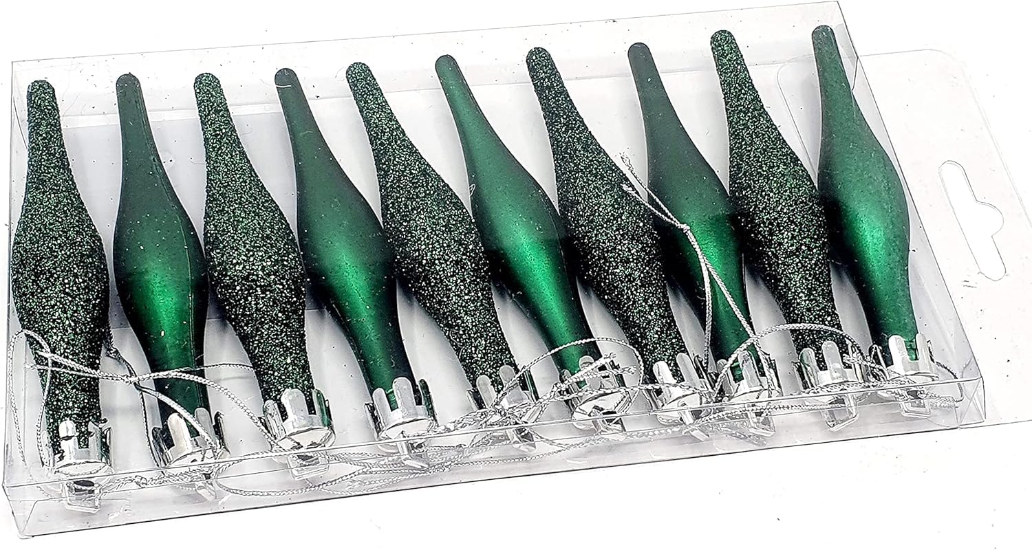 Decsee Green 20 Plastic Christmas Tree Tear Drop Droplet Baubles Decorations