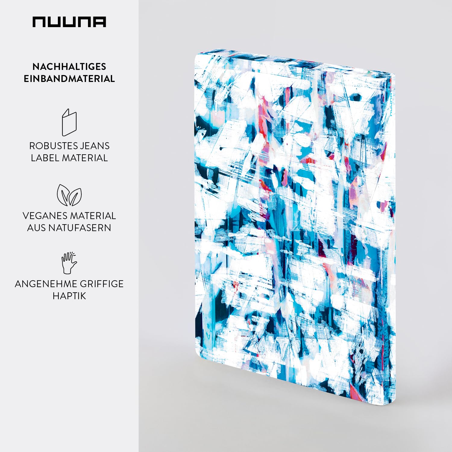 Nuuna Notizbuch A5+ Composition L - Strata, veganer Einband weiß