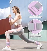 Vista 2 de Ankle Weights A Pair of 1/2/3/4/6/8/10/12/20 LBS Wrist Leg Arm Weights for Women Men with Adjustable Straps, Strength weighted for Physical Therapy