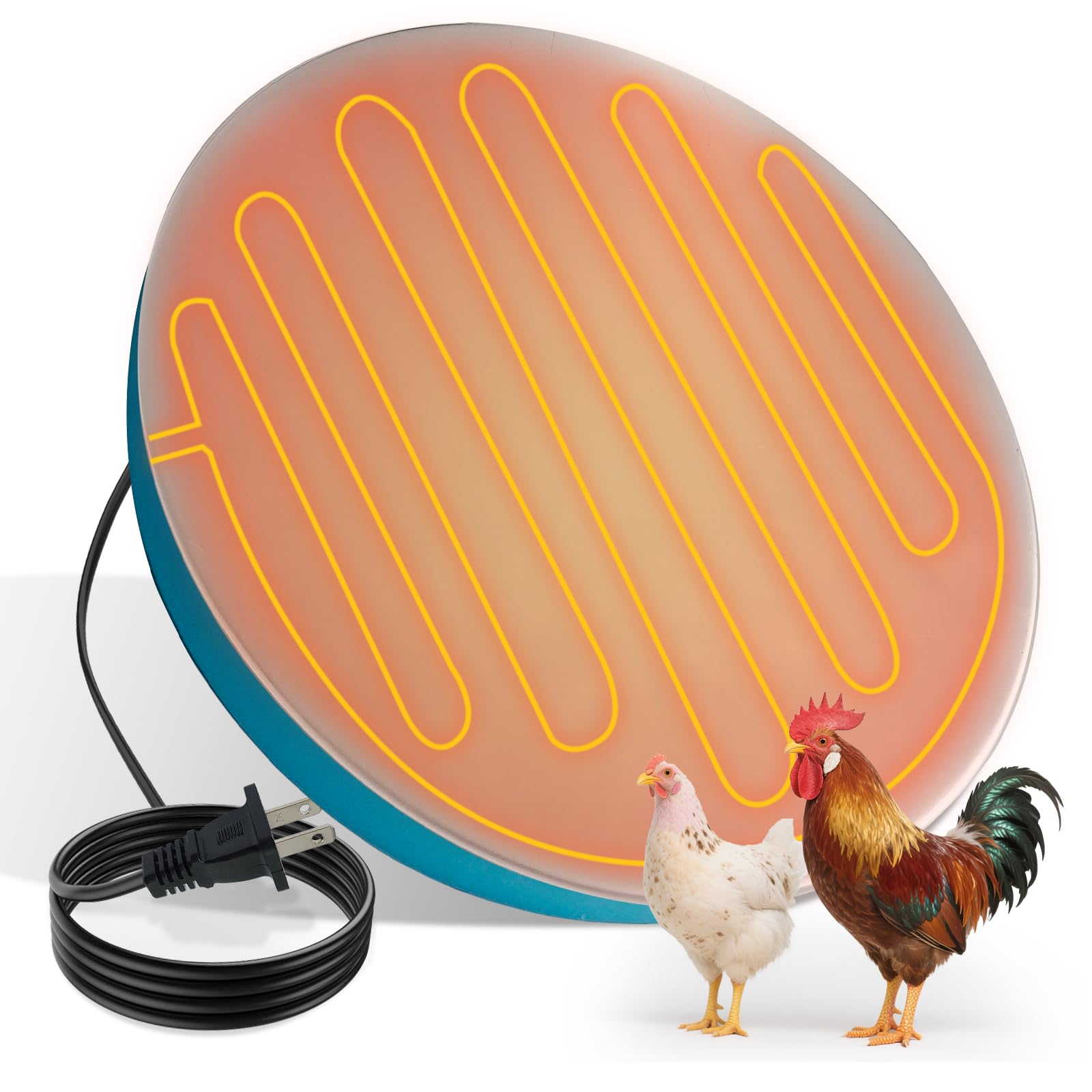 Base Chauffante Pour Abreuvoir Poules - Anti-gel Hivernal, 70°C Thermostat, Pour Bidons 4-10L - 10