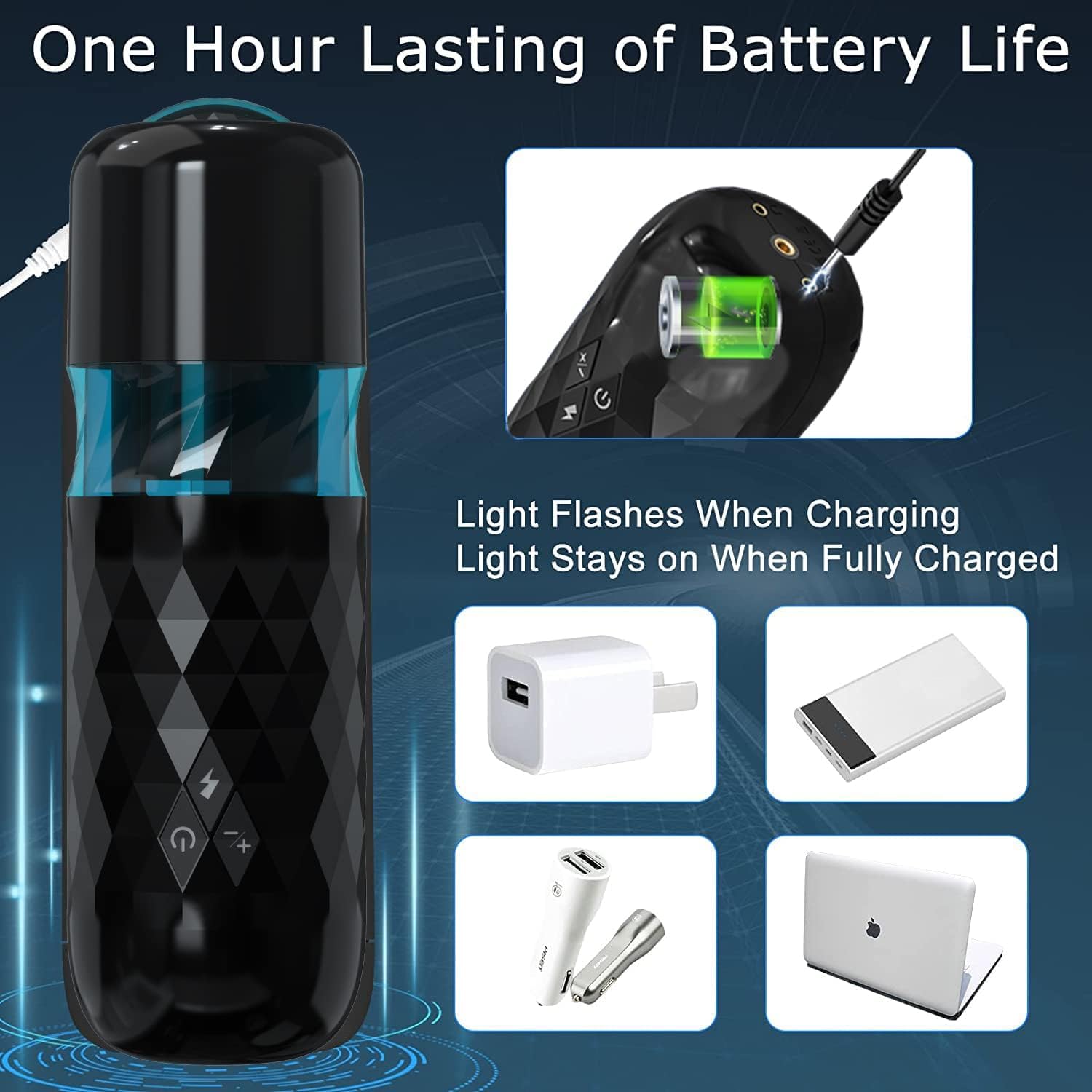 Masturbatore elettrico da uomo, giocattolo erotico da uomo, 7 modalità di stimolazione e rotazione, design ultra silenzioso e a mani libere, masturbatore da auto per uomo, giocattolo con stimolazione