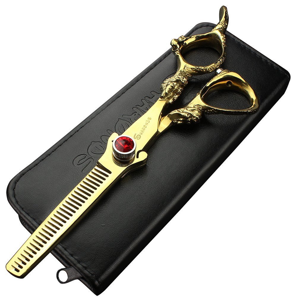 Ciseaux cheveux professionnels 5.5 pouces Japon 440C contre la fatigue