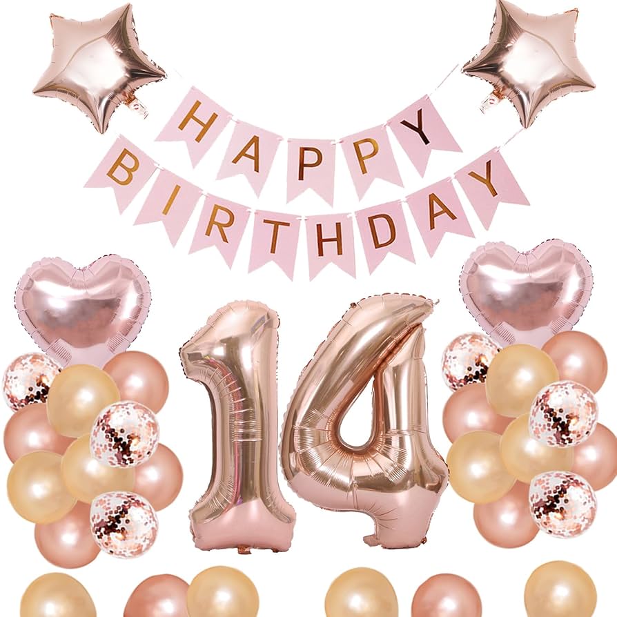 Amazon | 14歳 誕生日 バルーン 風船 飾り付け セット 数字