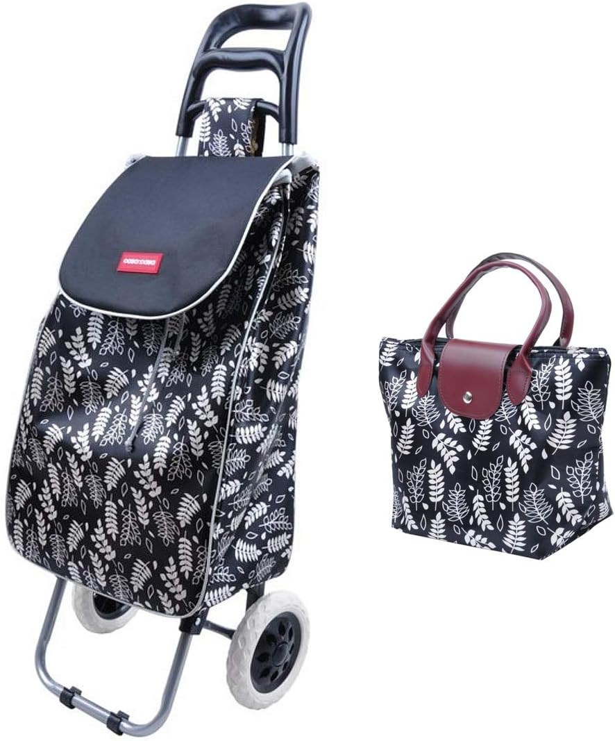 Strong 45Ltr Lightweight Rain Proof Shopping Trolley Wheelie Bag Cart with Free Bag