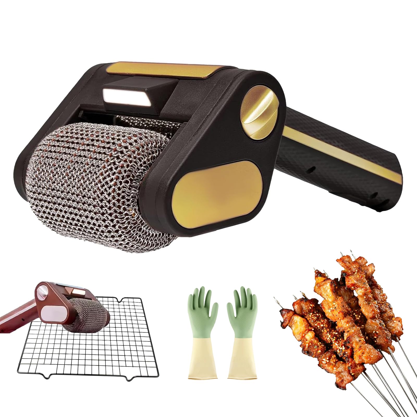 Brosse électrique pour grill en acier inoxydable efficace