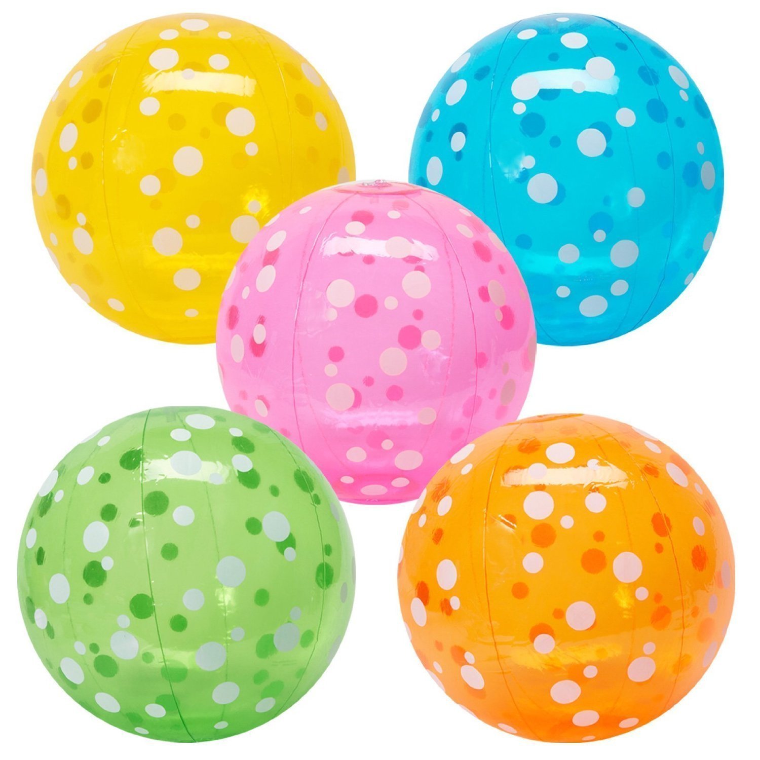 Fun Express Inflatable Polka-Dot Beach Balls (1 Dozen)