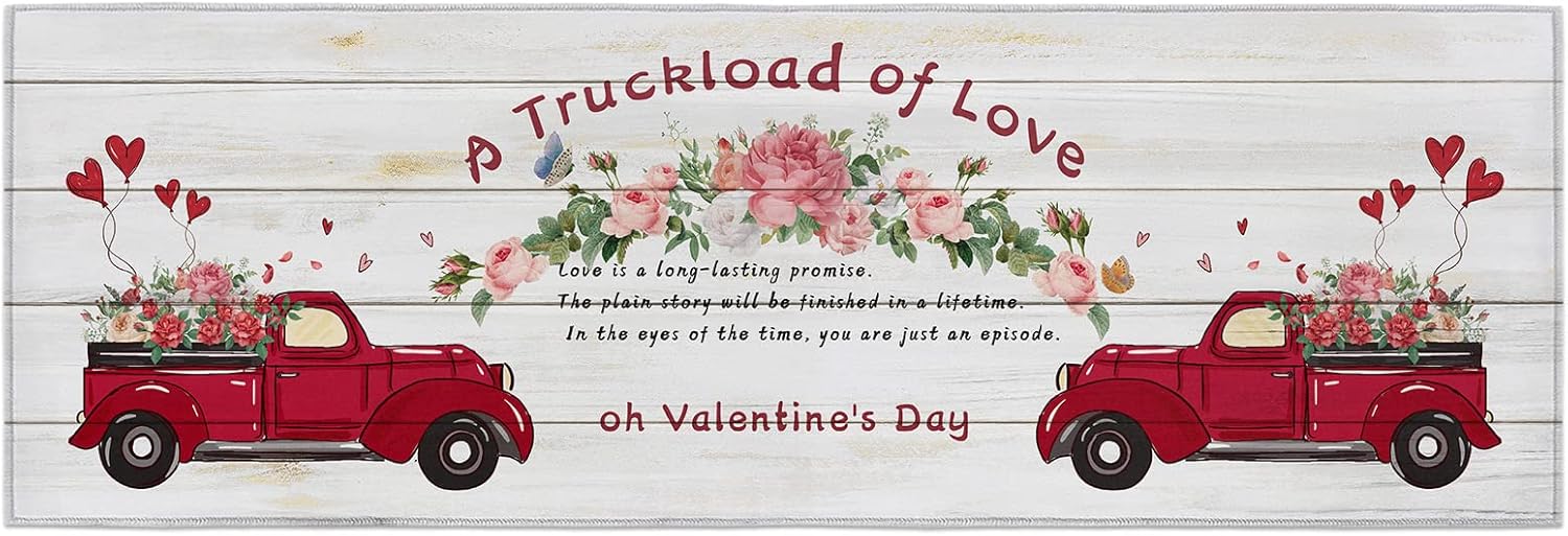 キッチンマット 台所マット 玄関マット フランネル 北欧 おしゃれ バレンタイン　バラ　ラブハット　グレー 防汚 滑り止め ズレにく