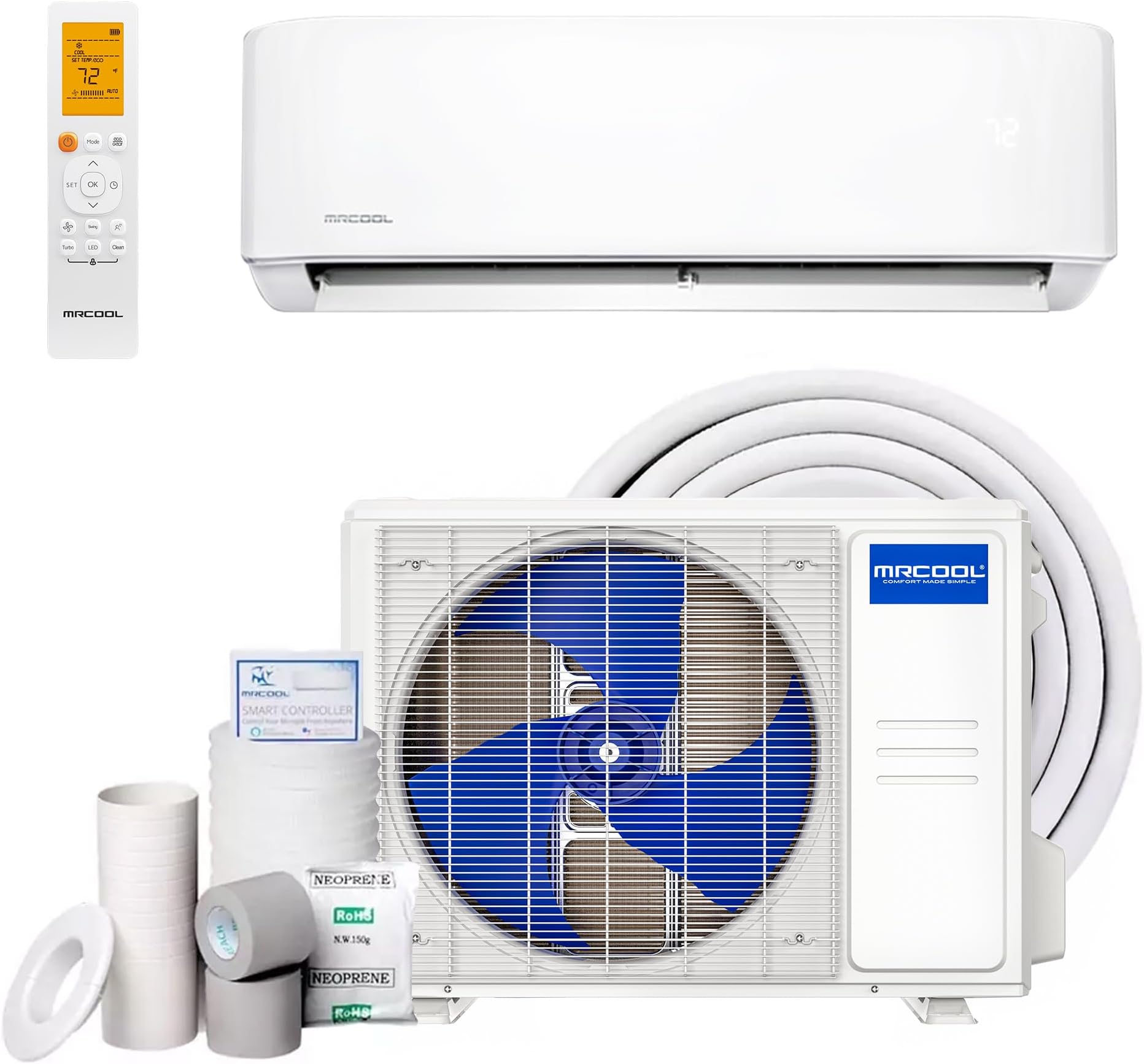 MRCOOL 12,000 BTU Ductless Mini Split Air Conditioner Heat Pump System w/Heating & Cooling - Indoor Air Conditioning Unit for Home, Office, and Commercial Space