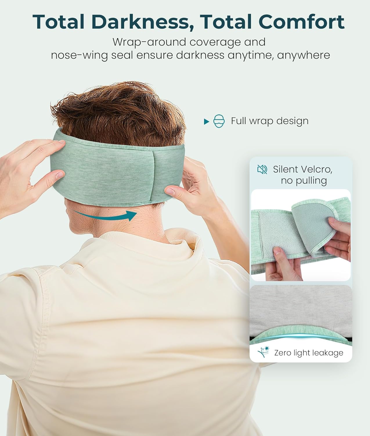 MUSICOZY Bluetooth 5.4 Sleep Headphones Eye Mask with Seaweed Fiber Cotton, Ultra Soft Fully Wrapped Sleep Mask with Headphones for Side Sleepers, 14 Hours Playtime, Gifts for Men Women - Image 7