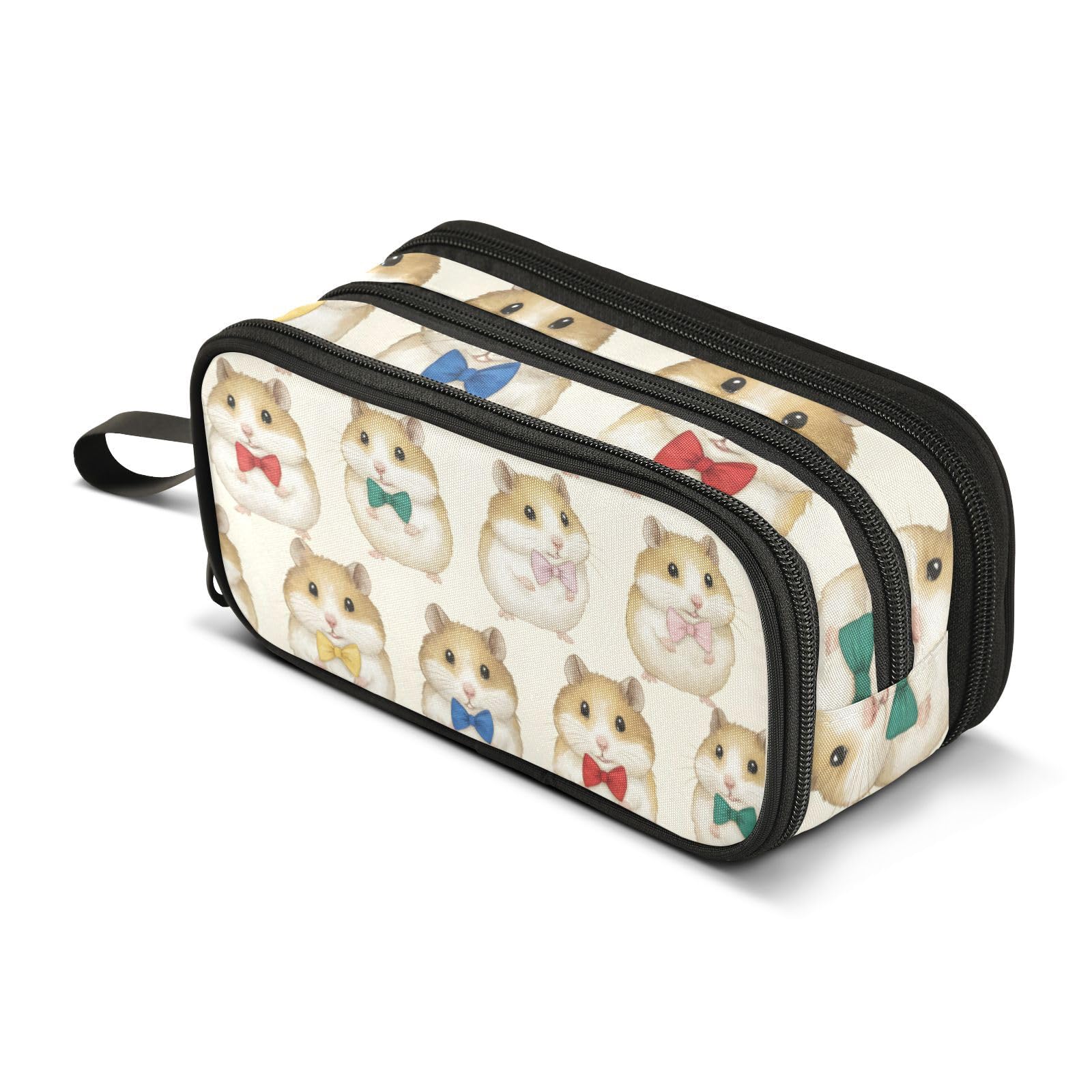 ISAOA Big Capacity Pencil Cases Hamster Bow Pattern Pouch Bag Large Pen Bag Stationery Bag for Girls Boys Student Adults Zipper Pencil Pouch โ image 1