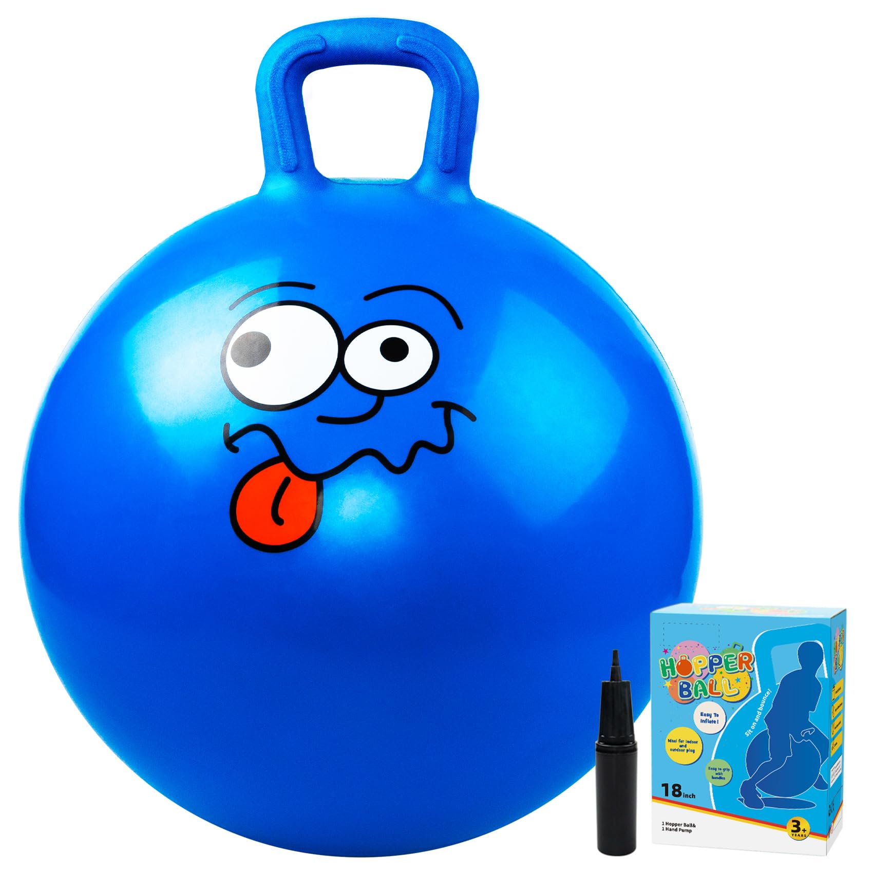 Vastoy 20 Inch Space Hopper Ball for Kids 6-9 Years, Anti-Slip Space Hopper with Hand Pump