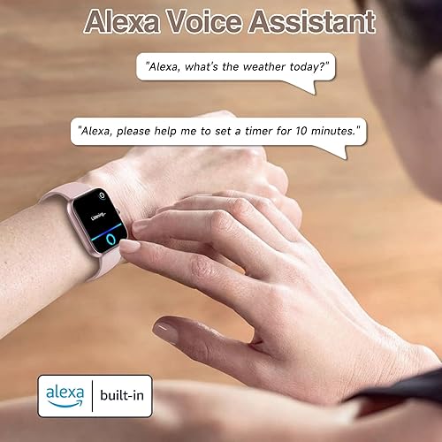 Miniatura 4 de Reloj inteligente para mujeres y hombres con llamada Bluetooth, reloj inteligente integrado con Alexa, reloj de fitness con dial de 1.83 pulgadas