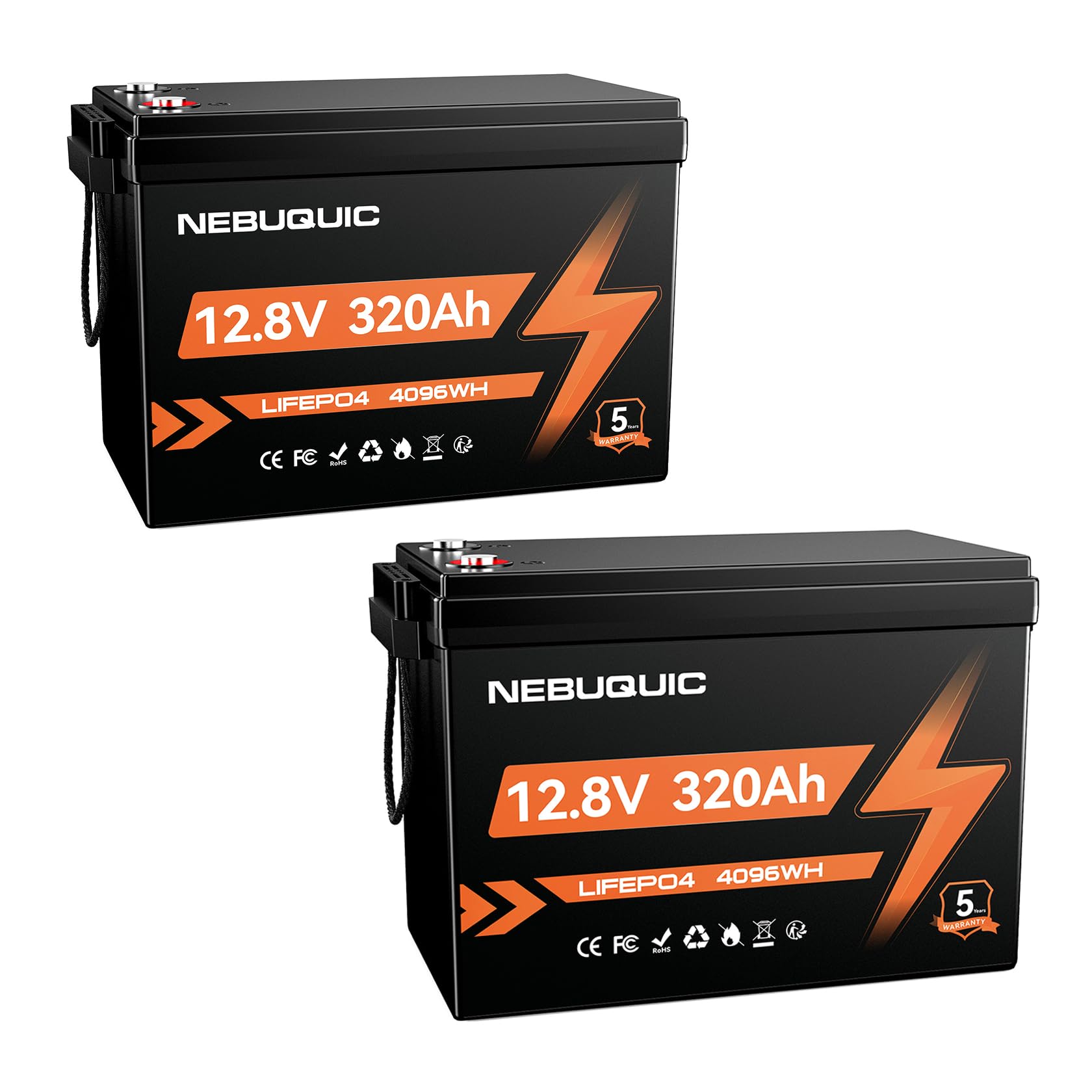 12V 640Ah(2 Pack 12V 320Ah) LiFePO4 Lithium Battery, 24V 320Ah Lithium Batteries with 200A BMS, EV Grade A+ Battery Cells, Low-Temp Protection, Deep Cycle Battery for RV, Truck, Kayak, Solar, Camper