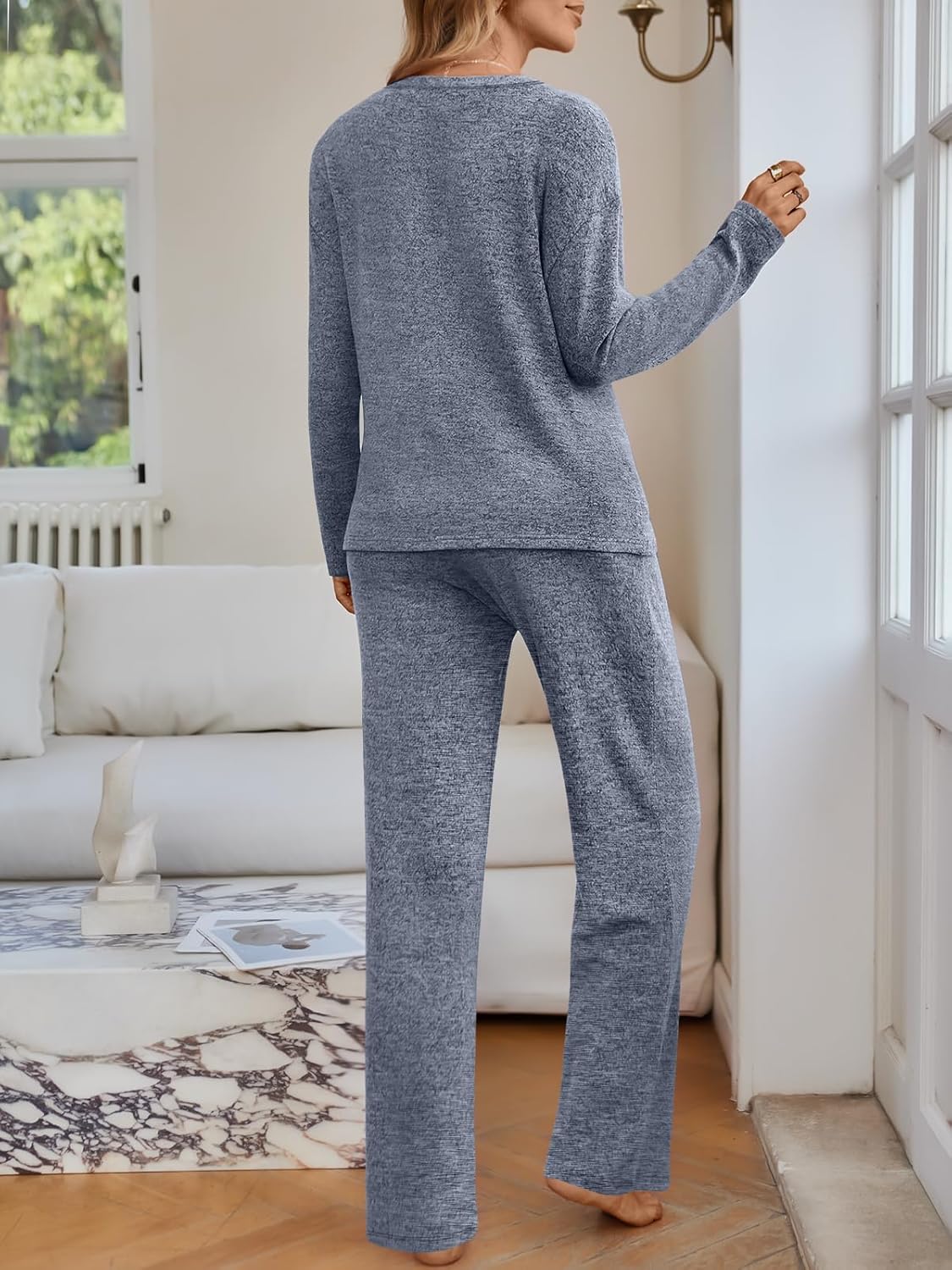 LILLUSORY Womens 2 Piece Lounge Sets Winter Outfits 2026 Sweatsuit Matching Pjs Airport Vacation Travel Fall Pajamas Fashion - Image 4