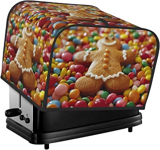 Gingerbread Man Candy Print 4-Slice Toaster Cover Kitchen Appliance For Bread Home Protector Daily Usability