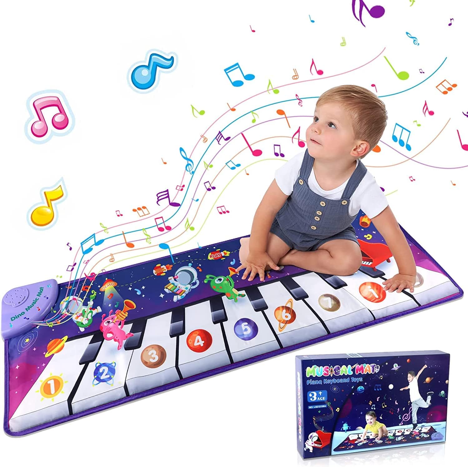 Onysurui Piano Mats, Musical Mats Toys for Toddlers with 7