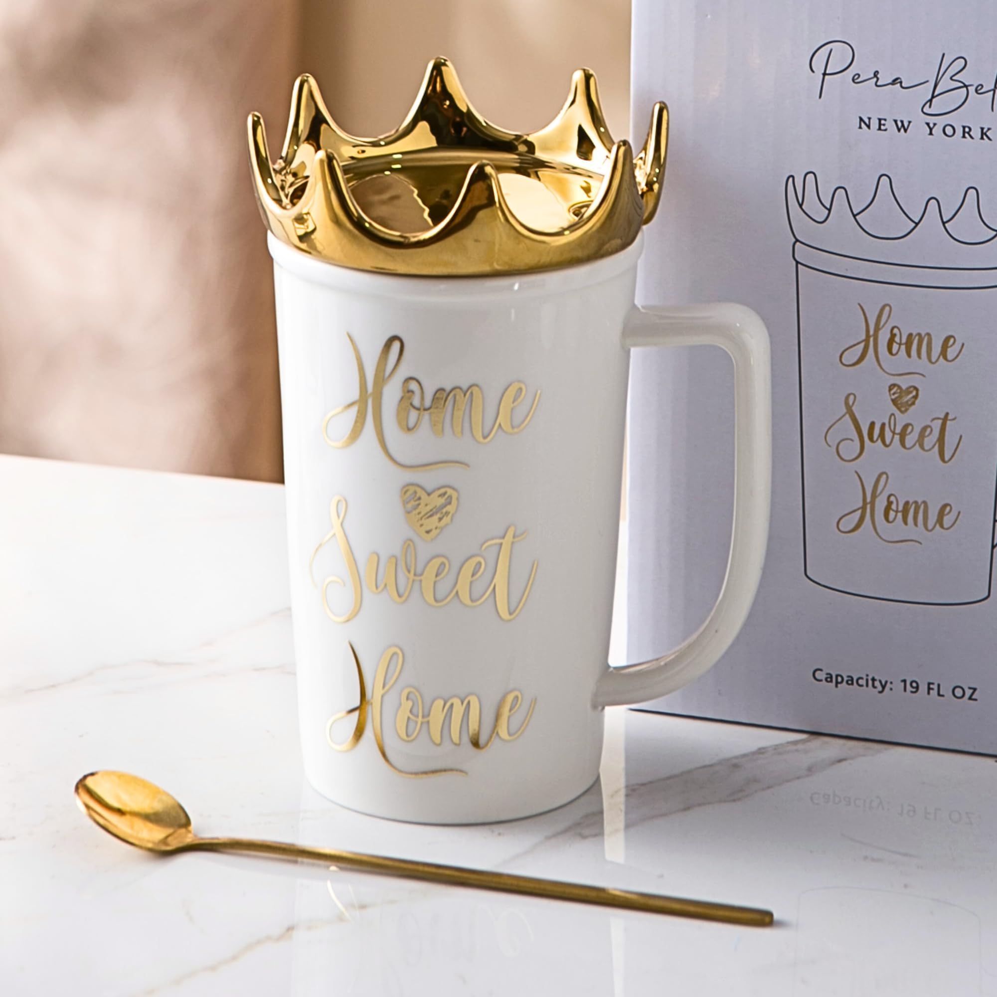 PeraBellaHouse Warming Gifts New Home - Best Housewarming Gifts, Housewarming Gifts for New House, Home Essentials for New Home Gift Ideas, Home Sweet Home Coffee Mug, Tea Cup 19 Oz