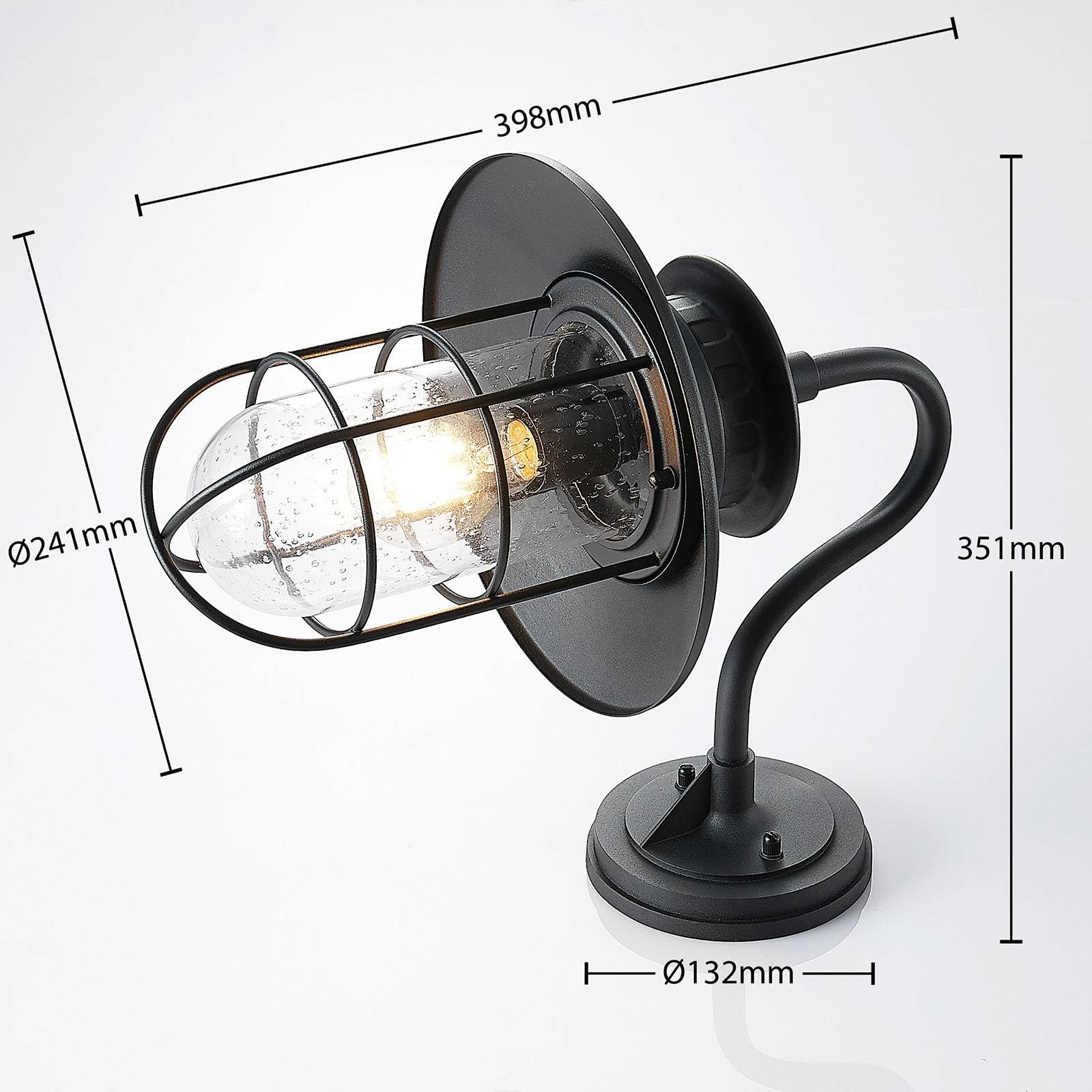 Lindby Wandleuchte außen (Laterne) Kyan (spritzwassergeschützt (Retro, Vintage Antik) in Schwarz aus Metall (1 flammig E27) - Außenwandleuchten Wandlampe Led Außenlampe Outdoor für