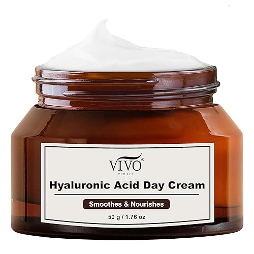 Vivo Per Lei Crema de ácido hialurónico - Crema facial hidratante para mujeres - Aceite de coco hidratante facial para piel seca - Crema facial