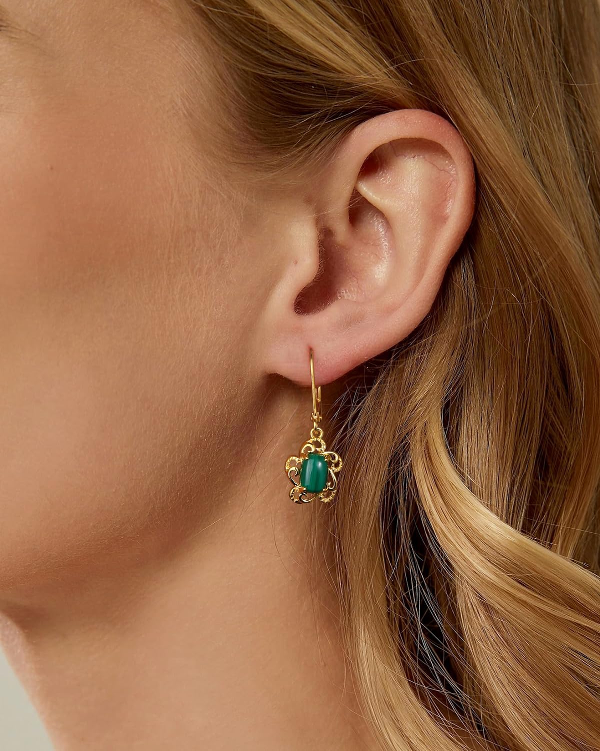 AIBAO Genuine Turquoise/Malachite/Coral Dangle Earrings for Women Sterling Silver Flower or Round Gemstone Drop Earrings Christmas Valentines Birthday Jewelry Gift with Box - Image 3