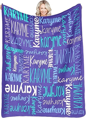 Miniatura 36 de Mantas personalizadas con nombres, regalos para bebés, niñas y niños, manta personalizada de vellón suave y sherpa con nombre para niños y adultos,