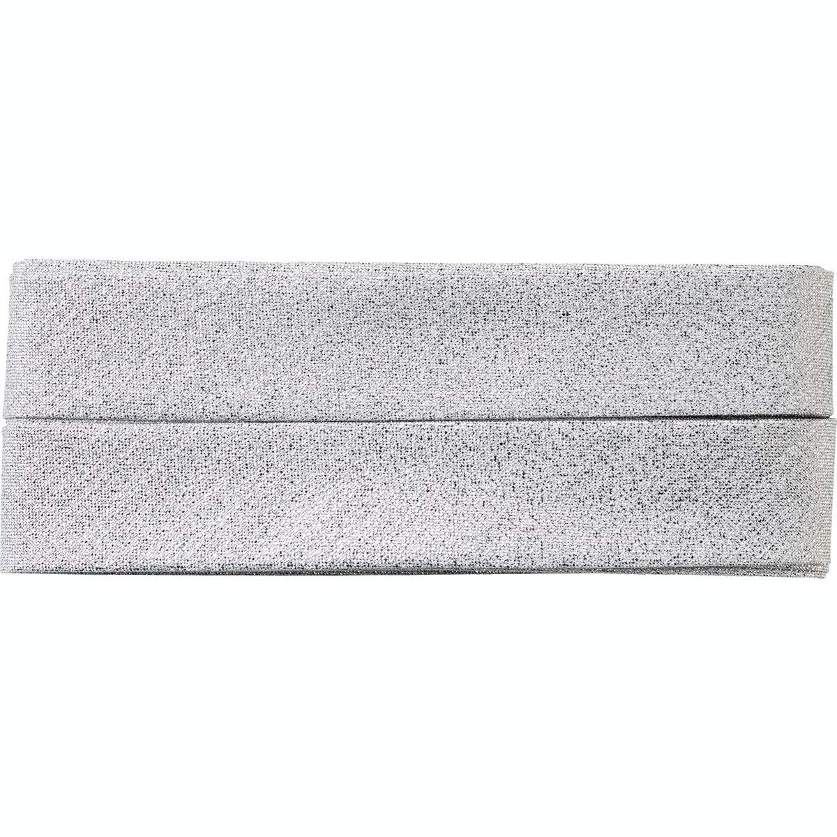Prym Lurex Bias Binding 3.5 m Silver, Polyester, 37% LU 23% Polyamide, 20 mm Falzung: 40/20 mm | 3,5 m