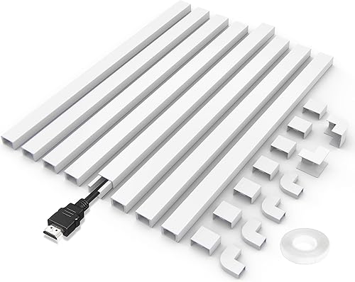 Corrector de cables pequeño, sistema de gestión de cables de un canal de cable, cubierta compacta para cables para pared del hogar y la oficina,