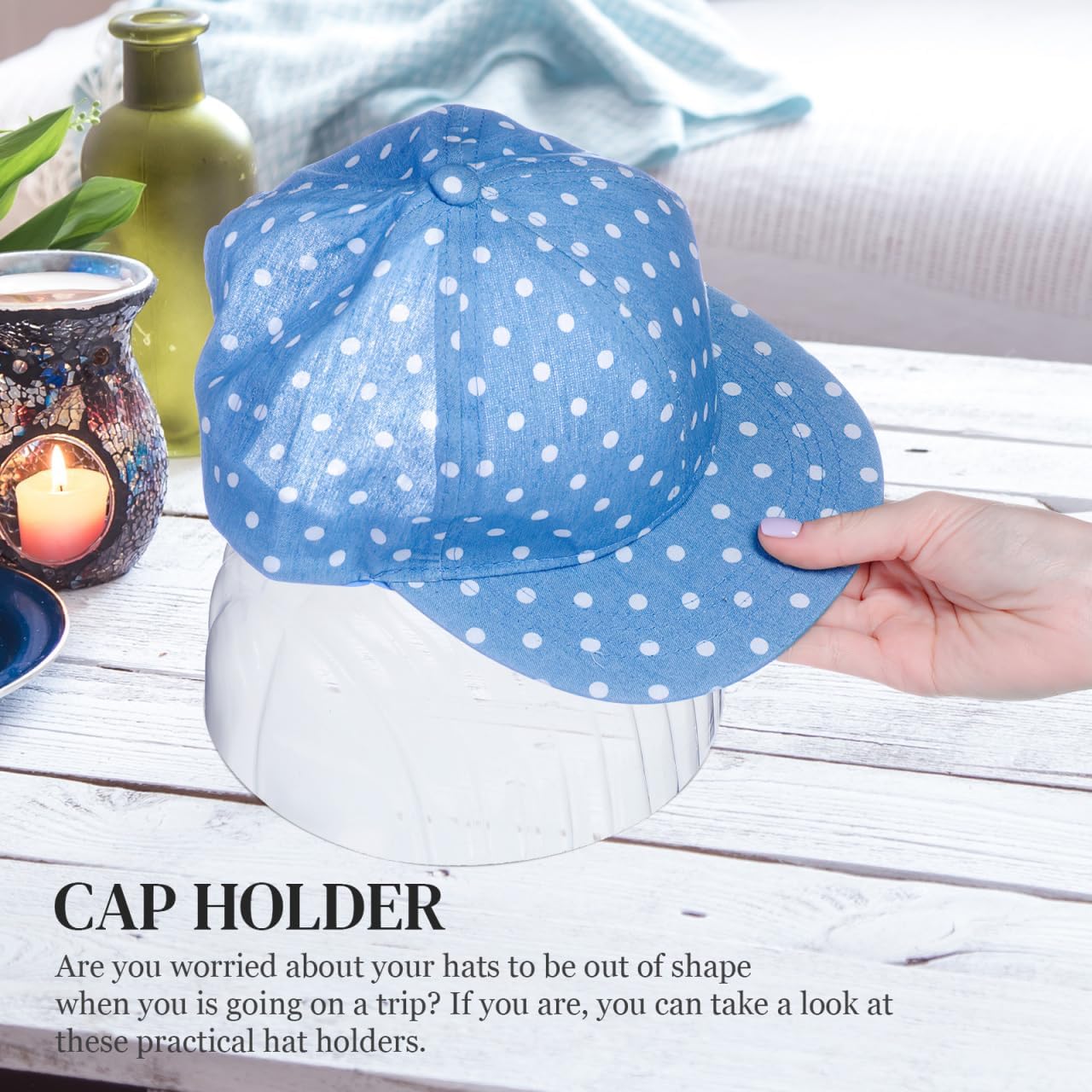 10Pcs Hat Shaper Plastic Cap Display Stand with Inserts and Holder for Baseball Cap Beanies Brim Bill Shaper