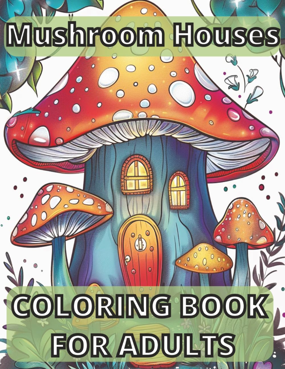 Mushroom Houses Coloring Book for Adults: 60 Cottagecore Fantasy Fairy Abodes – Intricate Whimsical Scenes, Enchanting Rural Landscapes, and Magical ... for Stress Relief and Creative Expression