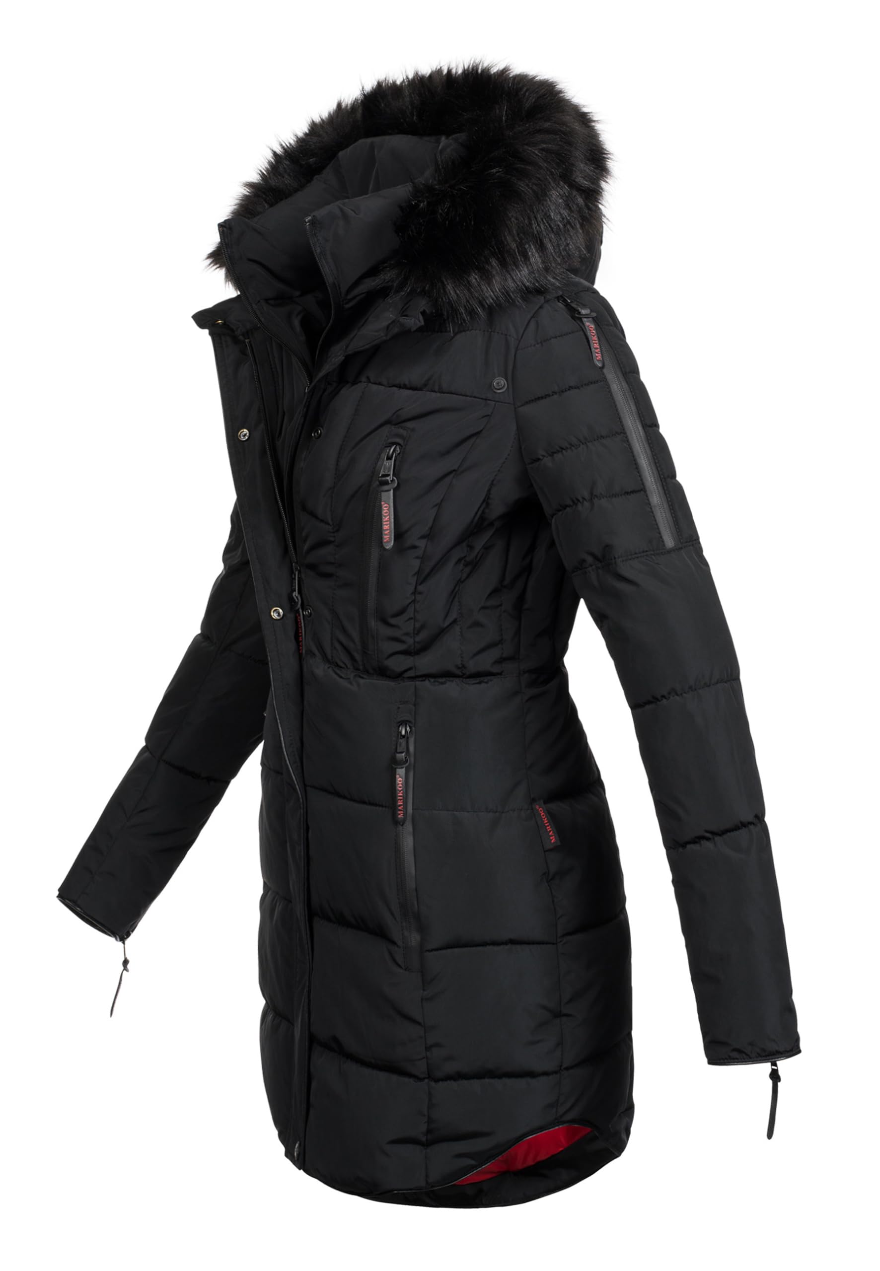 MARIKOO warme Damen Winter Jacke Winterjacke Parka Stepp Mantel lang B401