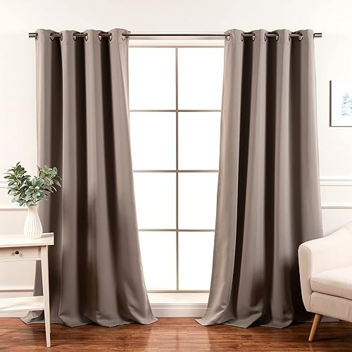 Best Home Fashion Paneles de cortinas opacas con aislamiento térmico de alta calidad para dormitorio, ojales en la parte superior de bronce antiguo,