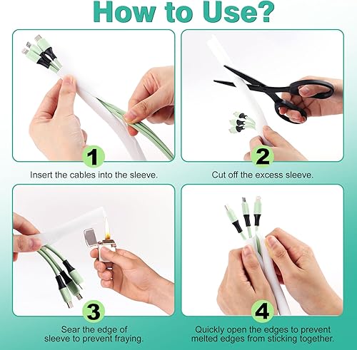 Miniatura 8 de Protector de cable para perros y gatos de 10 pies a 12 pulgada, funda flexible para un fácil manejo de cables, protege los cables de masticación de