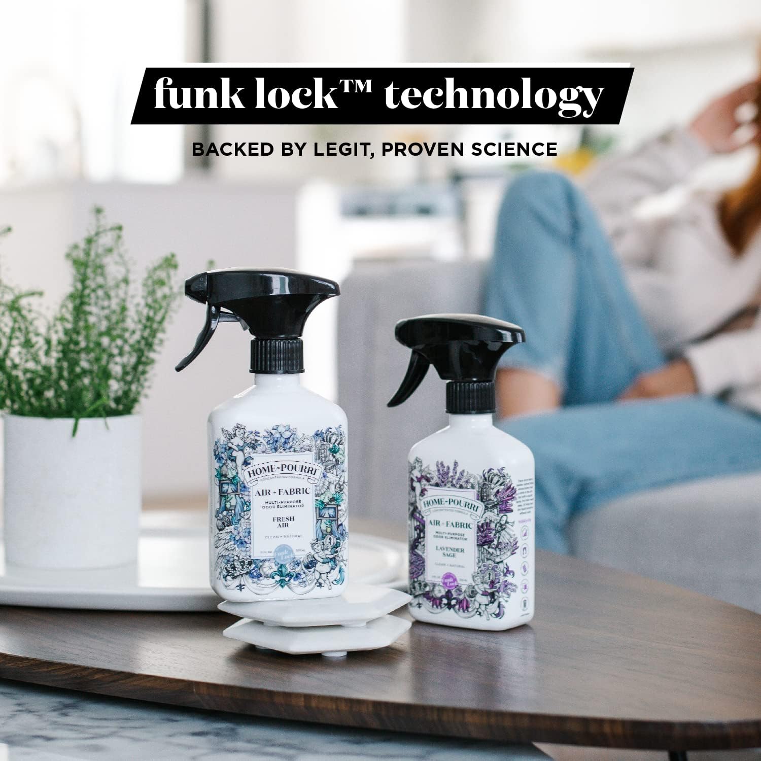 Home~Pourri Air + Fabric Multi-Purpose Odor Eliminator, Lavender + Sage Scent, 11 Fl Oz : Home & Kitchen