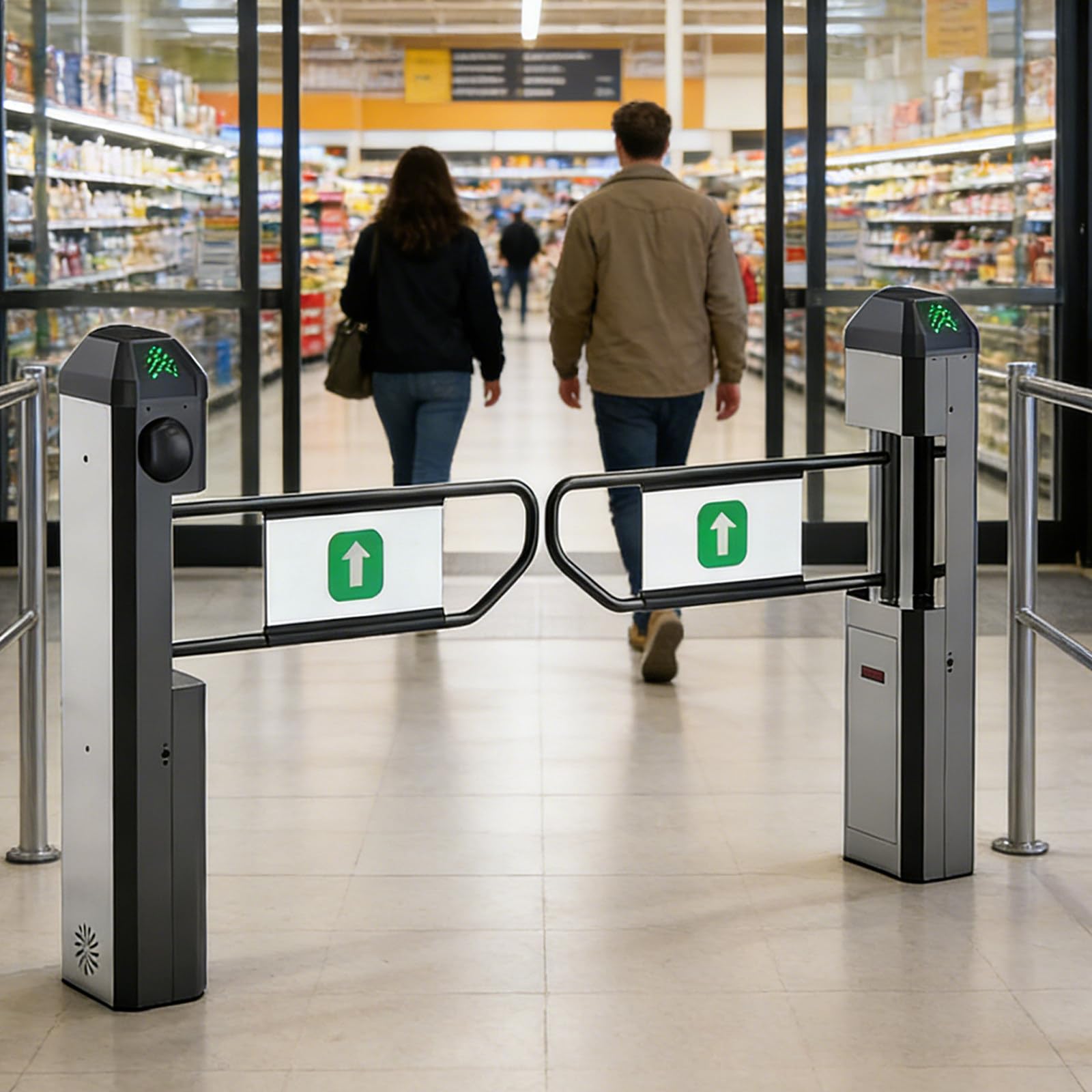Samoobsługowa bariera wjazdowa klasy komercyjnej – automatyczna brama wahadłowa z regulowaną czułością, trójkolorową sygnalizacją świetlną i trwałą, lustrzaną obudową aluminiową