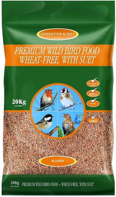 Johnston & Jeff Premium Wild Bird Food, Wheat Free with Suet 20 kg