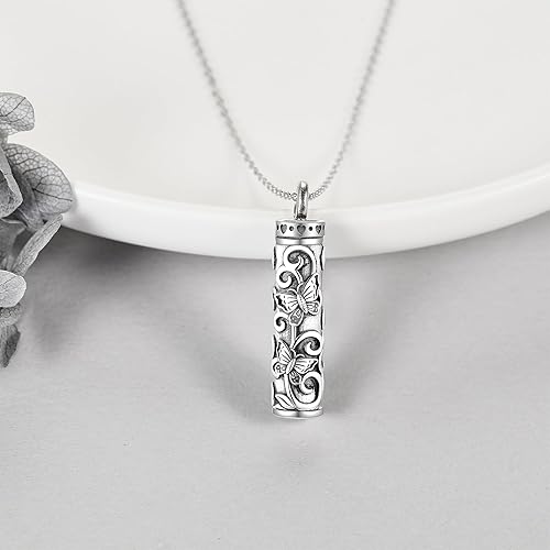 Vista 14 de Collar de urna de plata esterlina, joyería de cremación para cenizas, joyería de memoria para mujeres y hombres