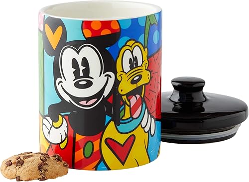Miniatura 2 de Enesco Disney by Britto - Tarro de caramelos de Mickey Mouse y Pluto, 6 pulgadas, multicolor