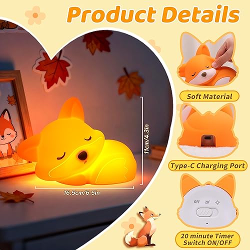 Miniatura 5 de Attivolife Luz nocturna para niños (zorro naranja)