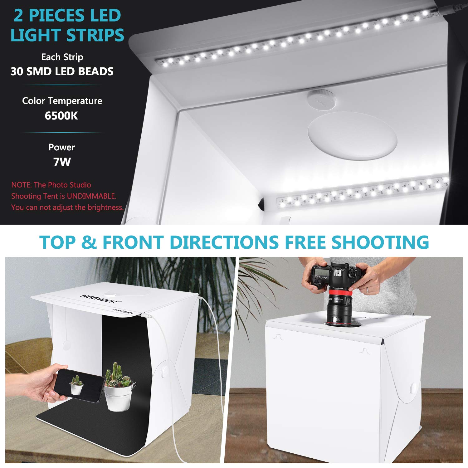 Amazon | Neewer 40cm写真テーブルトップライトボックス 2 LED
